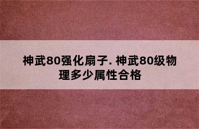 神武80强化扇子. 神武80级物理多少属性合格